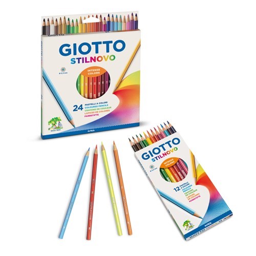 Giotto Stilnovo 12-color artist pencils in a hexagonal box, perfect for vibrant and detailed artwork.