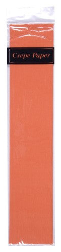 Vibrant orange crepe paper roll (50cm x 2m) ideal for crafts, decorations, and DIY projects.