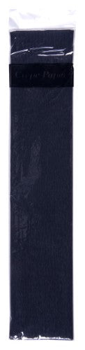 Premium black crepe paper roll (50cm x 2m) perfect for DIY projects, decorations, and creative crafting activities.