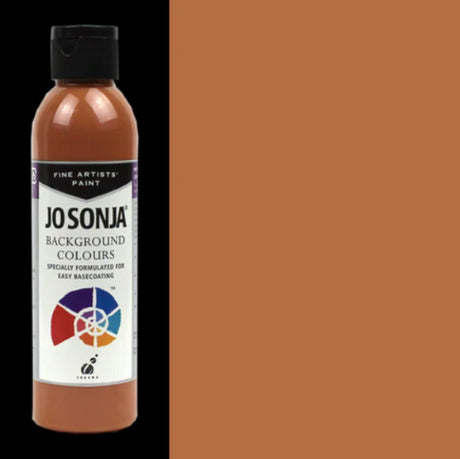 Jo Sonja's 250ml Chestnut Acrylic Paint - highly pigmented, smooths imperfections, ideal for various surfaces and art applications.