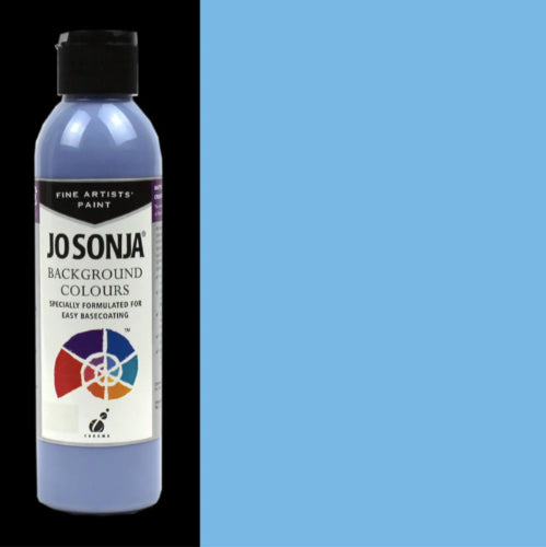 Jo Sonja's 250ml Azure Acrylic Paint, highly pigmented, non-toxic, ideal for decorative and fine art applications.