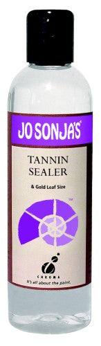 Jo Sonja's Tannin Sealer & Gold Leaf Size 250ml bottle, perfect for decorative painting and gold leaf application.