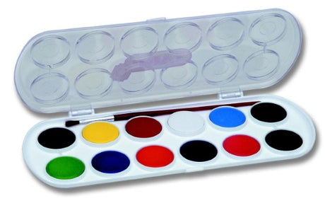 Jovi Water Colours set with 12 vibrant 30mm bars for kids aged 8+, perfect for creative and hassle-free painting.