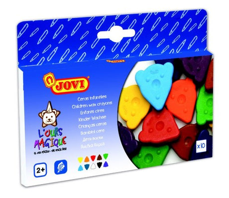 Jovi Wax Crayon Magic Bear 10s set features vibrant, non-toxic crayons perfect for young artists with easy grip design.