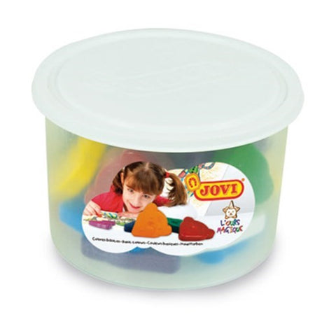 Jovi Wax Crayon Magic Bear Jar 30: soft, non-staining crayons perfect for toddlers, ideal for vibrant creative projects.