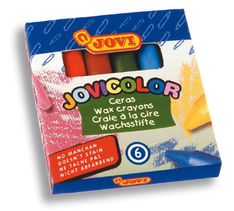 Jovi Wax Crayons 6s - vibrant, thick, and soft crayons for children, perfect for fostering creativity and fine motor skills.