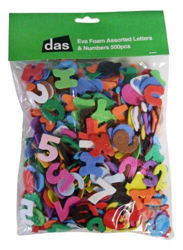 Vibrant EVA foam letters and numbers in assorted colors, perfect for crafting and educational activities for children.