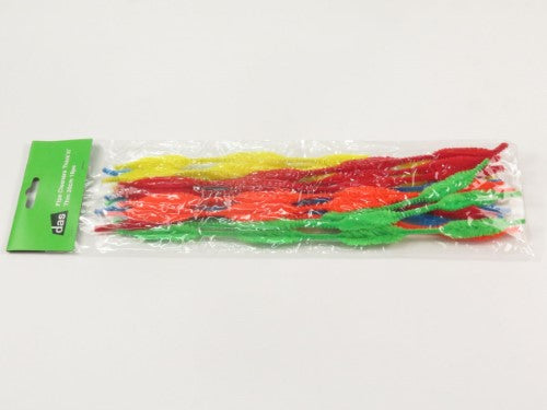 18 versatile 30cm pipe cleaners in thick and thin sizes, perfect for crafting, education, and practical uses.