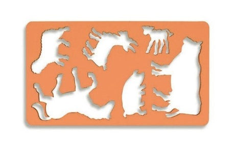 Artist stencil set featuring durable, precise templates of cows, pigs, sheep, and horses for creative art projects.
