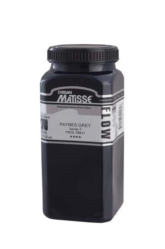 Matisse Flow 500ml acrylic paint in vibrant Phthalo Green S2, designed for smooth brushwork and versatile techniques.