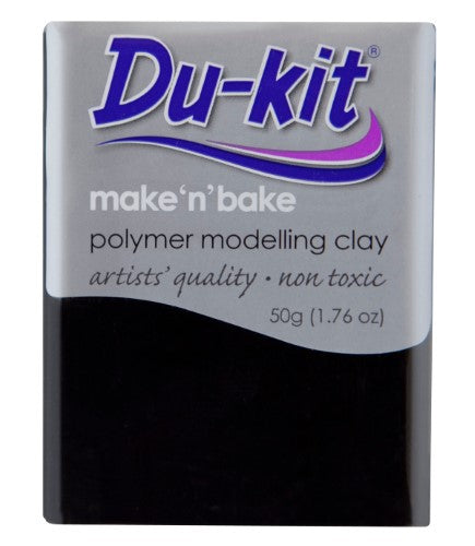 Du-Kit 50g Black Modelling Clay, perfect for sculpting, easy to mold, bakeable for durable creations.