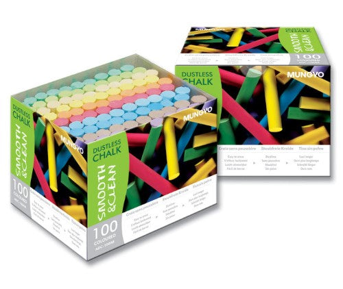 Artist Chalk - 100pcs Dustless Chalk 10 Assorted Colour