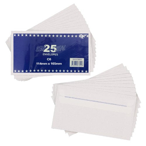 Envelope Selfseal 114x162mm Small 25pk ( 6 Pack )