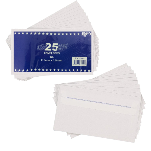 Envelope Selfseal 110x220mm Large 25pk ( 6 Pack )
