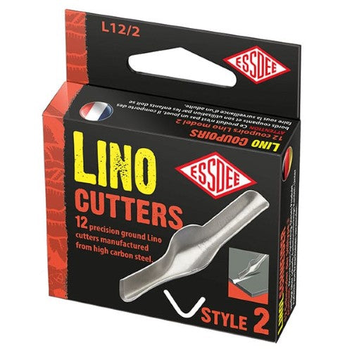 Lino Cutter No.3 with 12 high-carbon steel blades for fine detailed carving and printmaking, ideal for artists and beginners.