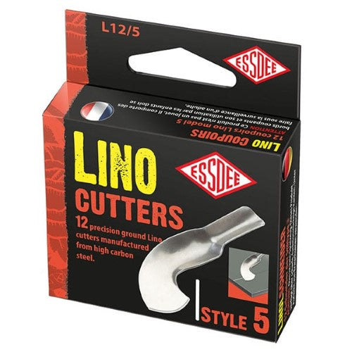 Lino Cutter No.5 with high-carbon steel blade, ideal for precise and intricate printmaking projects.