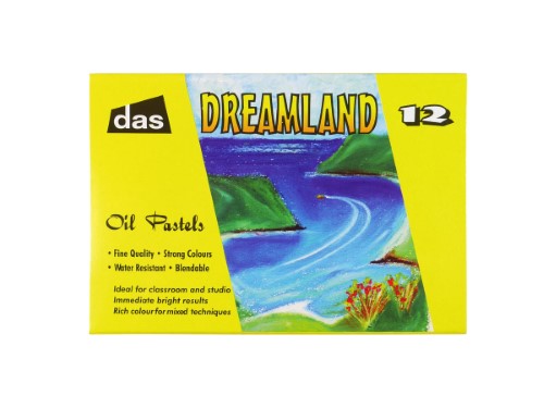 Vibrant 12-color set of Das Dreamland Oil Pastels for smooth application and creative artwork.