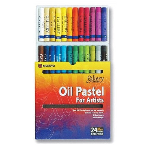 24 vibrant oil pastels in assorted colors for artists, ideal for smooth application and blending on various surfaces.