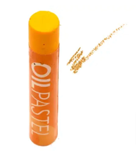 Pack of 6 vibrant yellow and orange oil pastels, perfect for detailed artwork and blending techniques.
