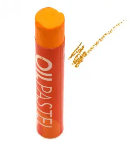 Pack of 6 vibrant orange oil pastels, perfect for blending and layering in art projects.