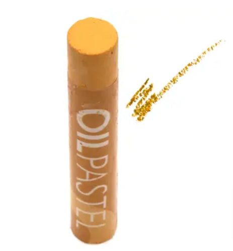 Pack of 6 Gallery Oil Pastels in ochre, featuring creamy consistency and vibrant colors for blending and fine detailing.
