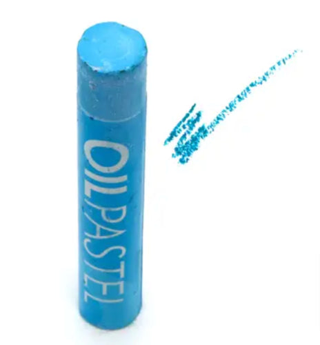 Pack of 6 pale blue oil pastels for smooth application and blending, ideal for artists of all skill levels.