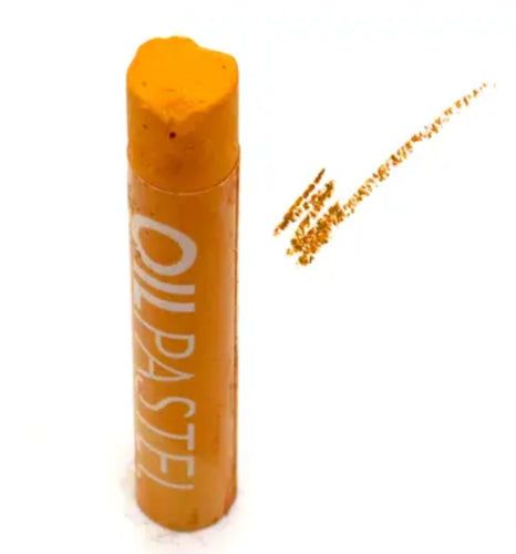 Pack of 6 Gallery Oil Pastels in Dark Yellow, professional quality for vibrant, creamy application and blending.