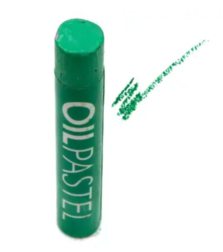 Pack of 6 Moss Green oil pastels, perfect for blending and adding depth to artwork. Ideal for artists of all skill levels.