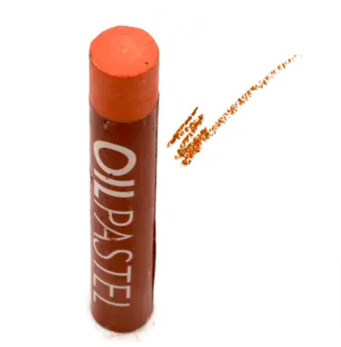 Pack of 6 Gallery Oil Pastels in Burnt Orange, featuring vibrant color, smooth blending, perfect for all artistic projects.