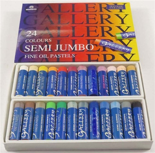 Vibrant 24-color jumbo oil pastel set for artists, perfect for drawing, sketching, and blending on various surfaces.
