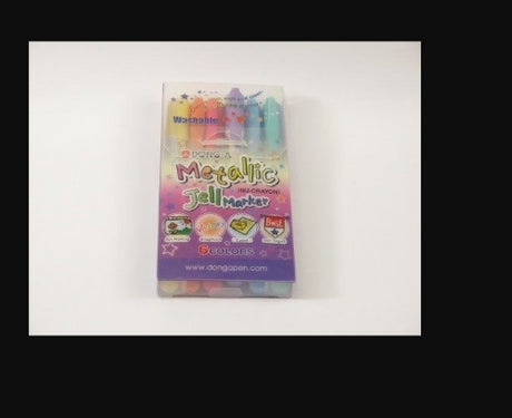 Metallic Jell Marker Set of 6 in vibrant colors for precise detailing on light and dark surfaces, perfect for creative projects.