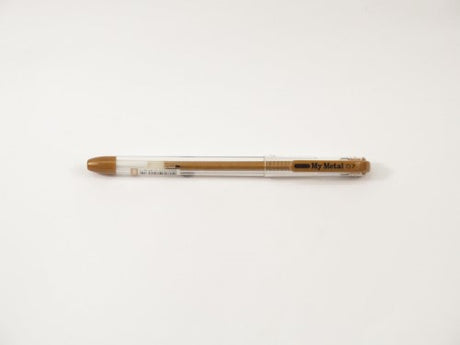 Stylish bronze pen with 0.7mm tip, ultra-smooth gel ink for vibrant writing on dark and colorful paper.