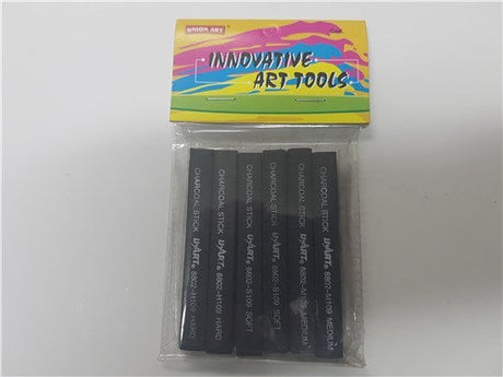 DAS Compressed Charcoal set with 6 woodless pieces, ideal for smooth application and rich textures in artwork.