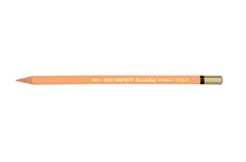 Mondeluz Aquarelle Pencil in vibrant Orange Yellow, perfect for creating watercolor effects and blending techniques.