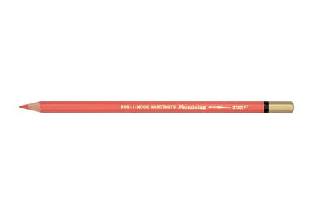 Mondeluz Aquarelle Pencil in Scarlet Red, a versatile watercolor pencil for vibrant, deep color application.
