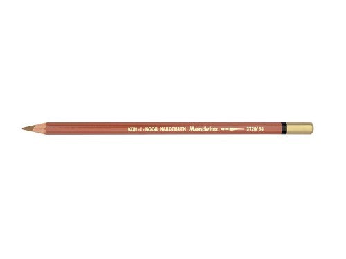 Mondeluz Aquarelle Pencil in Burnt Ochre, soft lead, water-soluble, ideal for vibrant artwork and blending effects.