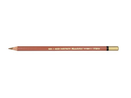Mondeluz Aquarelle Pencil in Burnt Ochre, soft lead, water-soluble, ideal for vibrant artwork and blending effects.