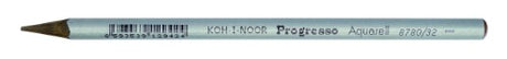Pack of 12 Progresso Aquarelle Brown pencils for vibrant watercolor artwork, featuring soft leads and a comfortable hexagonal grip.