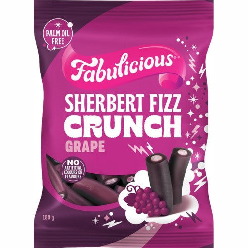 RJ's Fabulicious Grape Sherbert Crunch 180g ( 12 Pack )