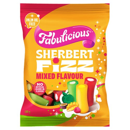 RJ's Fabulicious Mixed Flavour Fizz 180g ( 12 Pack )