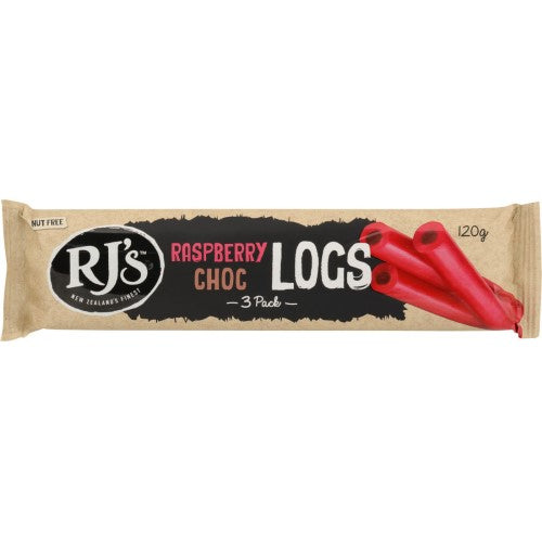 RJ's Raspberry Choc Log 120g ( 10 Pack )