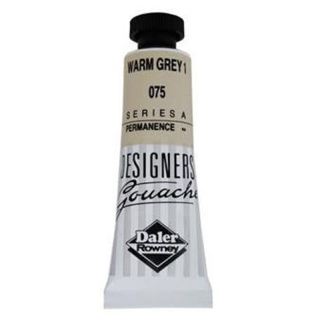 Rowney Gouache 15ml Warm Grey 1: Premium opaque paint with vibrant color, ideal for artists and designers.