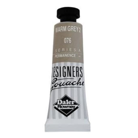 Rowney 15ml Warm Grey 2 gouache paint in a tube, perfect for artists seeking vibrant color and smooth application.