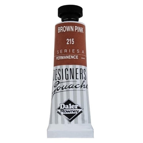 Rowney Gouache 15ml in Brown Pink, a professional-grade paint for artists, known for its vibrant opacity and versatility.