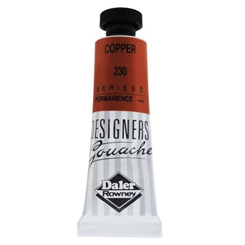 Rowney Gouache 15ml Copper - premium opaque paint with vibrant copper hue, ideal for professional art and design projects.