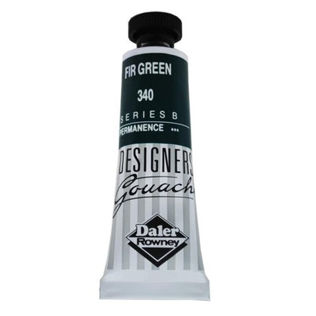 Rowney Gouache 15ml in Fir Green, a premium opaque paint for vibrant artworks and illustrations with exceptional blending ability.