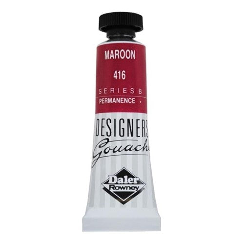 Rowney Gouache 15ml Maroon features a rich, vibrant hue perfect for detailed illustrations and professional graphic designs.