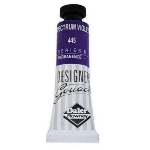 Rowney Gouache 15ml Spectrum Violet paint, vibrant, opaque color for professional artists and designers, ideal for versatile applications.