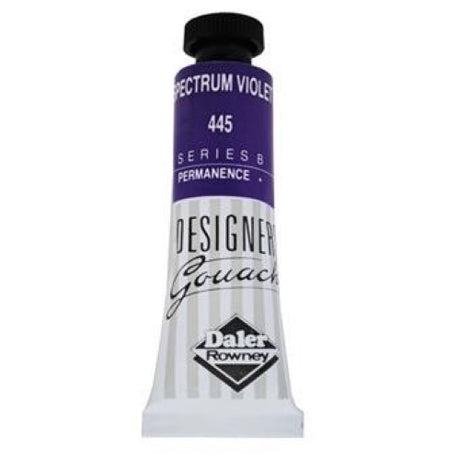 Rowney Gouache 15ml Spectrum Violet paint, vibrant, opaque color for professional artists and designers, ideal for versatile applications.