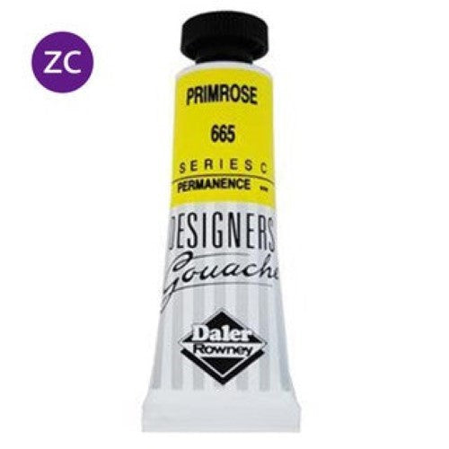 Rowney Gouache 15ml in Primrose, a vibrant and opaque paint ideal for artists, featuring rich pigments and smooth texture.